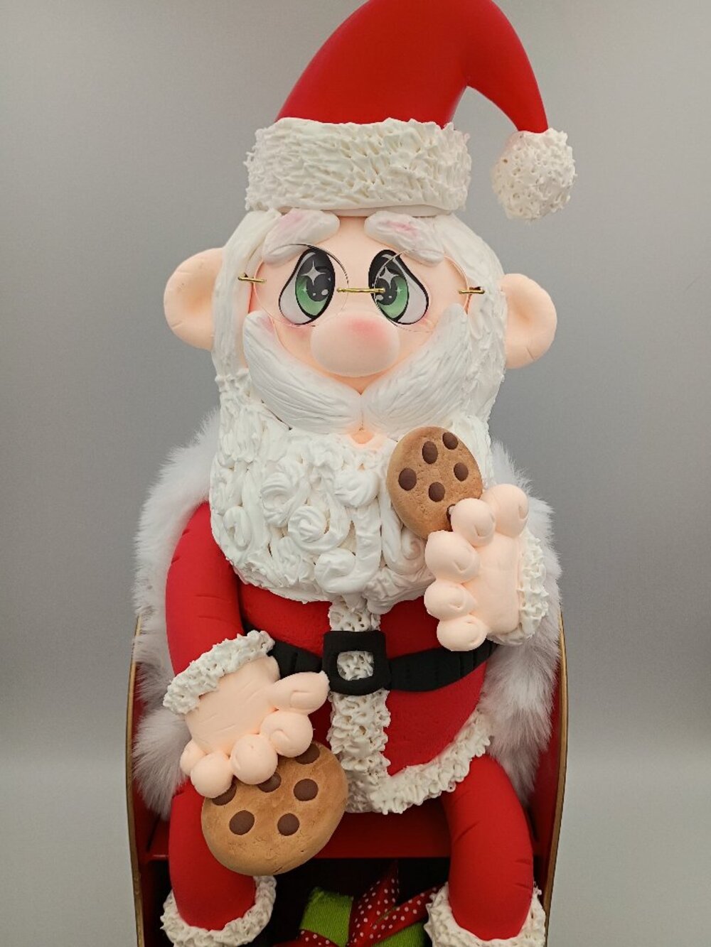 Santa Sleigh Christmas Centerpiece, Handmade Santa Claus Decor, Candyland